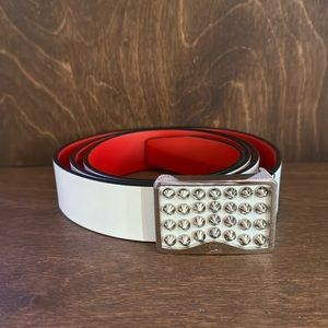 Christian Louboutin Spikes White Belt size 115/46